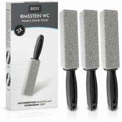 BROX Bimsstein WC 3 Stück – Klo Reiniger bei hartnäckigem Urinstein & Kalk – Pumice Stone Toilet – Toilettenstein für effektive Reinigung – Reinigungsstein – Urinsteinentferner mit schwarzem Griff 1 stück (3er Pack) Angebot bei HelloDeals