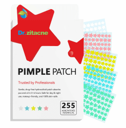 Pickel Patch, Pimple Patches, Pickelpatches Gesicht, Hydrocolloid Akne Acne Patch, 255 Stück 5 Farben & 5 Größen(8,10,12,14,16 mm), Atmungsaktiv & Absorptions, Süße Stern-Sticker mit, Tag & Nacht 255 Stück(1er-Packung)