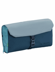 VAUDE Kulturbeutel WegaWrap, Kosmetiktasche mit integriertem Spiegel, Zahnbürstenhalter und Aufhängehaken, wasserabweisende Kulturtasche mit durchdachter Innenaufteilung Baltic Sea Angebot bei HelloDeals