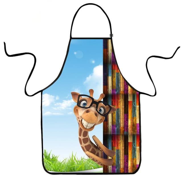 VIPbuy Kochschürze Küchenschürze Grillschürze mehrfarbige/schwarze lustige Schürze Damen Männer Herren Erwachsene Ehepaar Tier(Giraffe/Ente/Katze) Schürze waschbar schwarz/landschaftlich