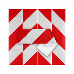 STROBO DIN 30710 Kfz Warnmakierung als Folie 141mm x 564mm selbstklebend reflektierend 2x Rechtsweisend 2x Linksweisend Folie Din 30710 Angebot bei HelloDeals