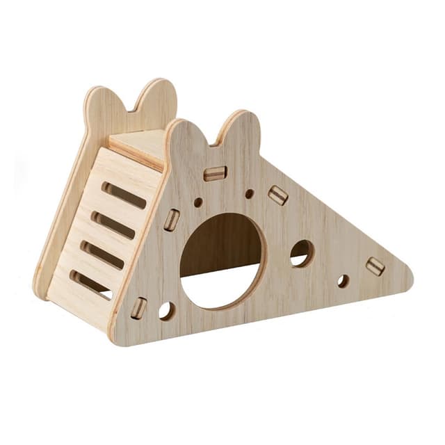 Yuannee Holz Hamsterhaus,Hamsterhaus mit Leiter und Rutsche Hamsterhaus Hamster Eckhaus Nager Haus Hamster Spielzeug Hamster Zubehör Hamster Brücke für Kleine Haustiere