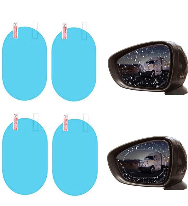 Bessy shop 4Pcs Auto Rückspiegel Film,Auto Rückspiegel Folie, HD Wasserdicht Anti-Beschlag-Spiegel Schutzfolie für Geeignet für die Meisten Autos für Autospiegel und Seitenfenster.