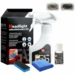 180ml Auto Scheinwerfer Politur Spray, Scheinwerfer Aufbereitung Flüssigkeit Set, Flüssiges Scheinwerfer-Reparaturmittel, Autoscheinwerfer Reparaturspray für Reinigt Poliert Vermattete Vergilbte Angebot bei HelloDeals