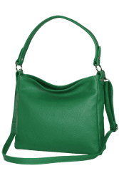 AmbraModa GL35 - Damen Handtasche Schultertasche Umhängetasche aus genarbtem Rindsleder Grün