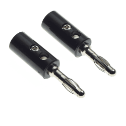 Keple Stapelbarer Bananenstecker, 2 Stück - Schwarz | 4mm Bananenstecker Testleitungen und mehrere Stromkreise ausführen | Isoliert für Sicherheit