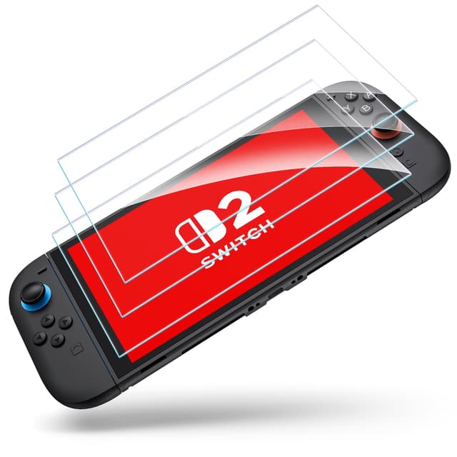 BHGift 3 Stück für Switch 2 Panzerglas,Transparenter HD Clear Schutz Glas, Anti-Kratz Displayschutzfolie Glas kompatibel mit der Nintendo Switch 2 Modell 2025,Klar
