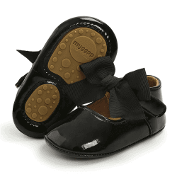 RVROVIC Baby Mädchen Mokassins Säugling Prinzessin Glitzern Premium Leichte weiche Sohle Prewalker Kleinkind Mädchen Schuhe 0-6 Monate 3 Schwarz