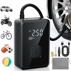 Oasser Elektrische Luftpumpe 150PSI Fahrradpumpe Akku Luftpumpe Tragbarer mit LED Licht für Auto Motorrad Fahrrad Ball Reise Camping Angebot bei HelloDeals