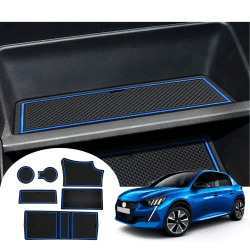 GAFAT Neu Peugeot 208 e-208/ Peugeot 2008 e-2008 Restyling 2020-2024 2025 Antirutschmatten, Peugeot 208 2023 Mittelkonsole Armlehne Gummimatten, Getränkehalter Matte, Türnaht Matten (Blau) Angebot bei HelloDeals