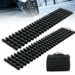 COSTWAY 2 Stücke Anfahrhilfe Auto, Sandbleche Offroad, Traktionsmatte für Sand Schnee EIS Schlamm, Offroad Tracks Traction Mats, Traktionshilfe mit Tasche für Wohnmobil/PKW/LKW (98 x 21 x 2,8 cm) Angebot bei HelloDeals
