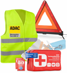 3 in 1 - Verbandskasten & Warnweste & Warndreieck - Geprüft & aktuelle Norm - Autozubehör Set 2025 - KFZ Verbandskasten Pkw Set- Auto Erste Hilfe Pannenset & Unfall (3 in 1 Set) Angebot bei HelloDeals