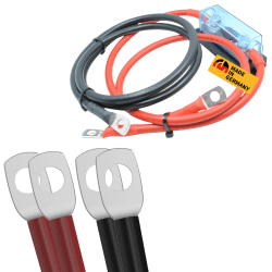 CAMPERPOWER | 80cm Anschlusskabel für Wechselrichter | Verbindet Wechselrichter und Versorungsbatterie l M8 Ringkabelschuhe | 25mm² | inkl. 125A Sicherung | für Camper | Made IN Germany​ Angebot bei HelloDeals