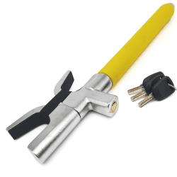 KRASER WA839Y Hohe Sicherheit Lenkradkralle Sichtbarer und Abschreckender, Lenkradschloss mit Nothammer, Lenkradsperre Wohnmobil, Universal Wegfahrsperre Diebstahlsicherung für Auto PKW Gelb Angebot bei HelloDeals