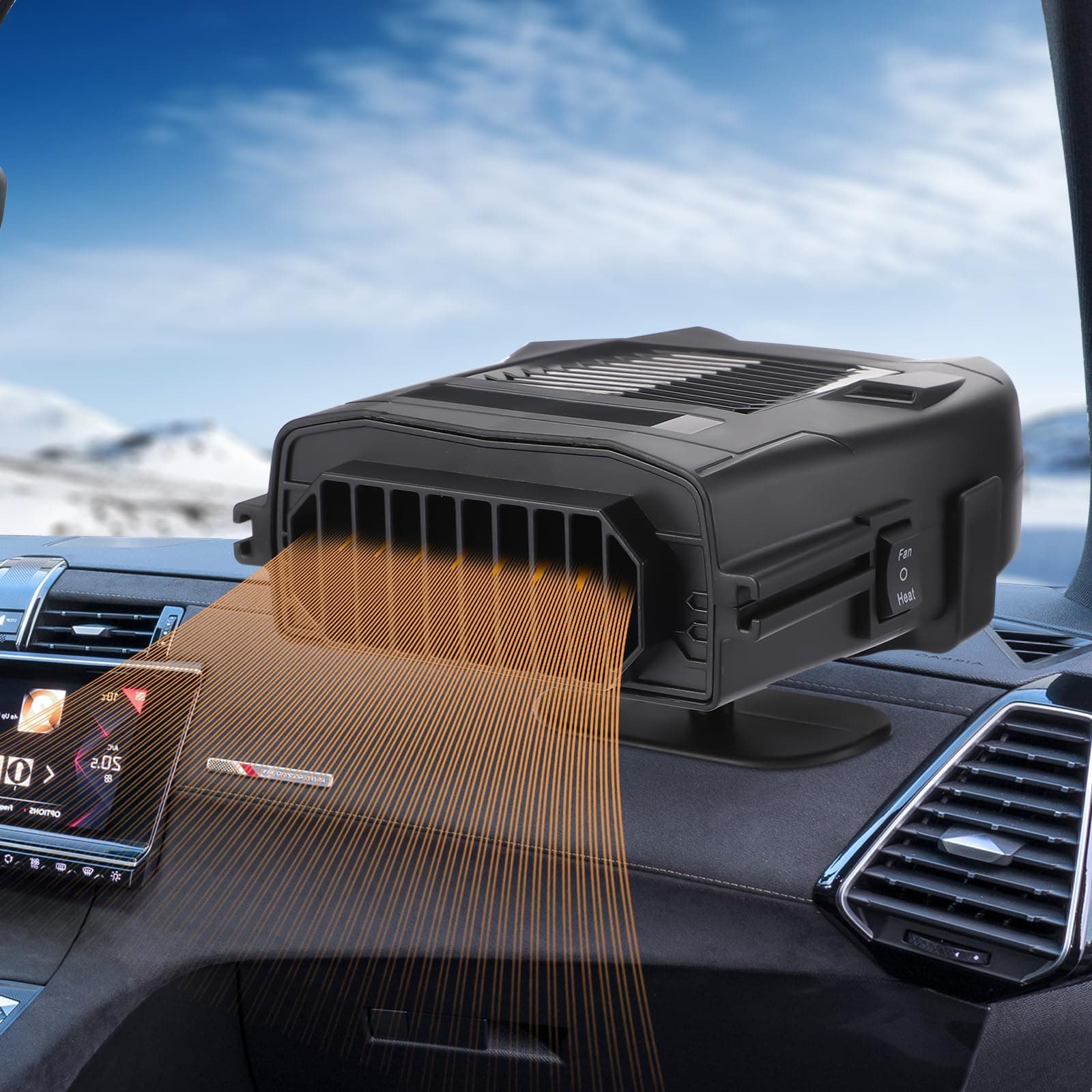 Coikes 12V Autoheizung Tragbar Auto Heizung Entfroster Heizlüfter Anti-Beschlag Auto Heizung Windschutzscheibe Defroster Defogge Autoheizung 2-in-1 Heizung/Kühlung Mini-Auto-Heizung Fan 360° Drehbar Angebot bei HelloDeals