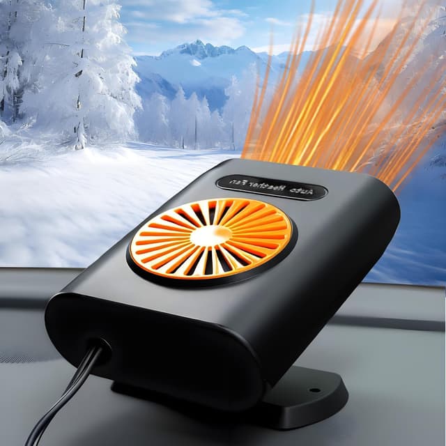 Mupkvy Autoheizung, 12V 200W Upgrade Tragbare Auto Heizung, 2-in-1 Heiz und Kühl Elektro Autoheizung, Defroster mit Steckern im Zigarettenanzünder, Schnellheiz Defroster 360° Drehung Defogger