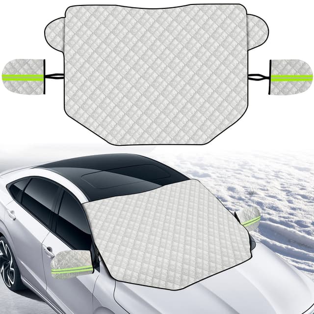 sukudon Frontscheibenabdeckung, Auto Scheibenabdeckung Windschutzscheibe Frost/Sonnenschutz Auto Frontscheibe Eisschutzfolie mit Magnet (145 * 118cm) faltbar