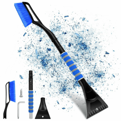 LUOJINYI 2 Piece Ice Scraper Set, Ice Scraper, Large Edge & Gentle Bristles, Non-Slip Handle, Eiskratzer Auto mit Besen, Schneebesen Auto, Scheibenkratzer Auto,Auto Reinigungsbürste Angebot bei HelloDeals