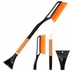 Eiskratzer Auto mit Besen, Abnehmbarer Telecop 78-95 cm, ergonomischer Rutschfester Softgriff, Langlebiger Scheibenkratzer lackschonend Borsten, Auto Winter Zubehoer Angebot bei HelloDeals