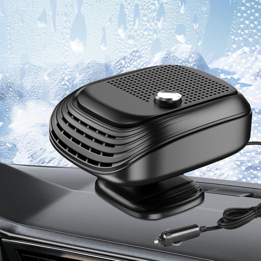Afenau Auto Heizung 12V, 2 in 1 Heizlüfter Auto mit Windgeschwindigkeitsregelung, Tragbare Autoheizung 12v Zigarettenanzünder, Car Heater, Heizung für 12V Auto, LKWs, SUV, Van (Schwarz)
