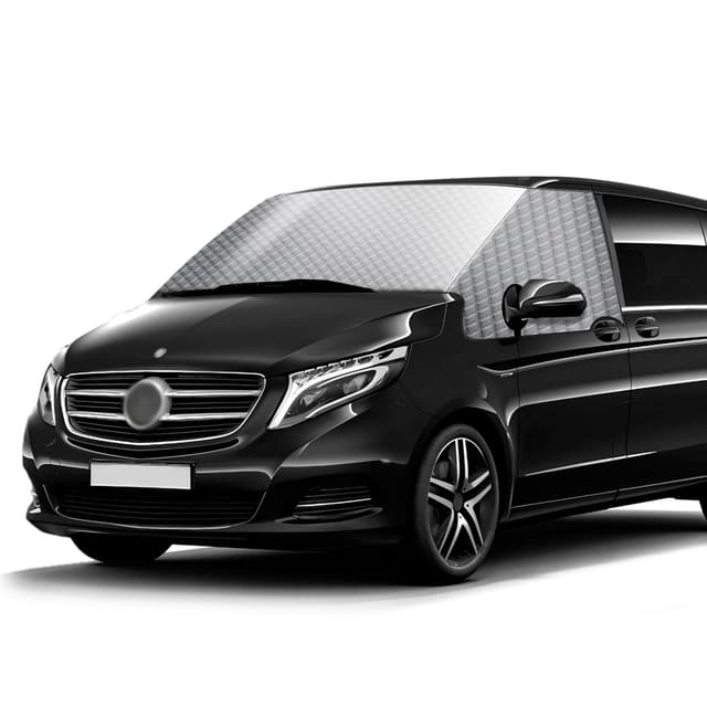 MaxAwe Auto Windschutzscheiben Abdeckung für Vito W639&W447, 100% Verdunkelnd Frontscheibe Schnee Frost EIS Wrap Cover, Winddichter Wasserdichter Anti-UV/Ice/Frost Scheibenfrostschutz für Frontscheibe Silber für Vito W639&W447