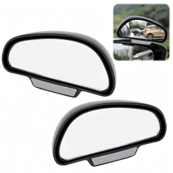 2pcs Auto Toter Winkelspiegel 360 Grad Außenspiegel， Universal Blindspiegel für PKW, LKW, SUV, Fahrschulspiegel, Sicherheitszubehör in Schwarz Angebot bei HelloDeals