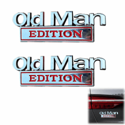 2 Stück Old Man Edition Emblem Autoaufkleber Für Männer 3D Metall Aufkleber Lustige Edition-Autoemblem Stoßstangenaufkleber mit Old Man Motiv Für Auto, LKW, SUV, Seite Oder Heckklappe Angebot bei HelloDeals