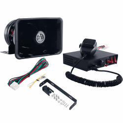 FreeTec 8 Töne Auto Sirene, 12V 200W Polizei Sirene Feuerwehr Sirene Hupe Lautsprecher für Auto, Laute Notfallsignal Notfallwarnung PA Autosirene mit Mikrofon, Schwarzer Angebot bei HelloDeals