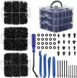 835 Stücke Auto Befestigung Clips, Befestigung Clips Türverkleidung, Befestigungsclips Universal mit Demontage Werkzeuge, Kabelbinder und Schwammig Kissen, Spreiznieten Kunststoff Set Angebot bei HelloDeals
