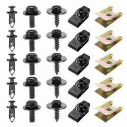 Faankiton 100 Stück Blechmutter Schraube Mutter Clip Kit, Metall U Typ Befestigungsclip, Kotflügelclip Blechmuttern Befestigung Clips für Auto, Feder Blechmutter Schraube KFZ Karosserieschrauben Angebot bei HelloDeals