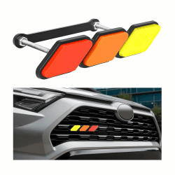 CGEAMDY Auto Kühlergrill Einsatz Trim, 3 Farben Kühlergrill Badge Grillemblem, Car Styling Zubehör Kühlergrill Badge Emblem Dekoration Logo für Car Truck Tag(Rot) Angebot bei HelloDeals