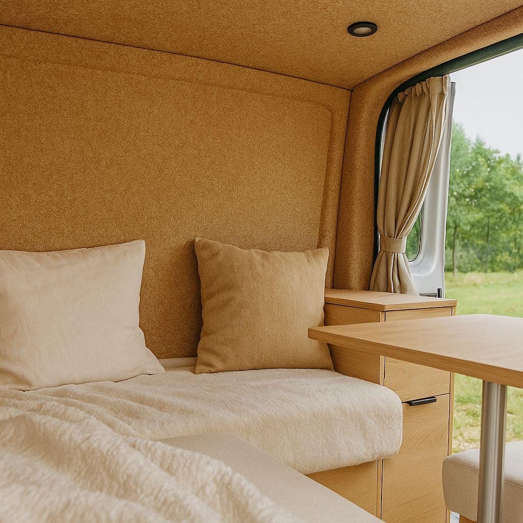 Carpetfilz, R-Pet ECO Filz für Wohnmobilausbau, Isolierung und Verkleidung von Auto, Camper, Van und vieles mehr! Wahlweise selbstklebend und nicht selbstklebend! (Camel - nicht selbstklebend)