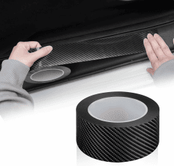 EINESIN Auto Einstiegsleisten Schutz 5cm*10m, Carbon Aufkleber, Auto Einstiegsleisten Kohlefaser Aufkleber, Auto Selbstklebend Schutzfolie Lackschutzfolie 5CM x 10M（1 Stück） Angebot bei HelloDeals