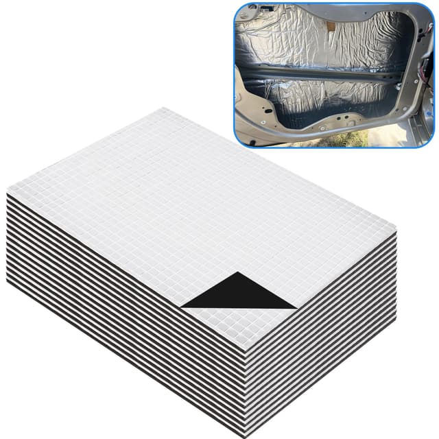 FWEEK 15 Stück Dämmmatte Auto, 40x25cm Schallschutzmatte, Auto Dämmmatte Selbstklebend, Dämmung Selbstklebend Isoliermatte, Isoliermatte Selbstklebend, Feuerfest, Feuchtigkeitsfest, 7mm