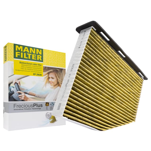 MANN-FILTER FP 2939/1 Innenraumfilter/Kabinenluftfilter - FreciousPlus Biofunktionaler Pollenfilter - Rechtslenker für Pkw + Transporter