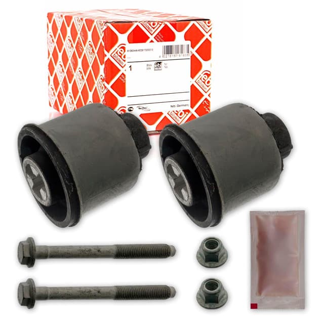 febi bilstein 31722 Achskörperlagersatz mit Schrauben, Muttern und Fett, 1 Stück, Schwarz Single