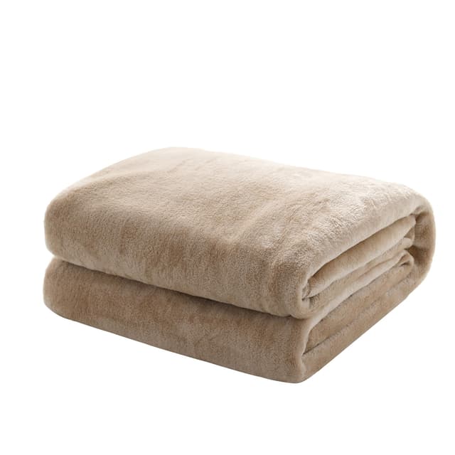 Mixibaby Kuscheldecke Flauschige extra weich & warm Wohndecke Flanell Fleecedecke, Falten beständig/Anti-verfärben als Sofadecke oder Bettüberwurf, Größe:150 cm x 200 cm, Farbe:Beige Beige 150 cm x 200 cm