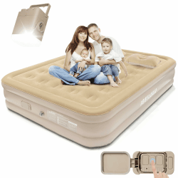 IEEILULU Luftbett 2 Personen, Aufblasbare Matratze mit Elektrischer Luftpumpe, Luftmatratze Selbstaufblasend mit Nachtlichtfunktion und Kissen für Camping Heimgebrauch, 200 x 150 x 40cm Doppel (200 x 150 x 40cm) Angebot bei HelloDeals