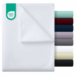 Utopia Bedding - Flach Laken ohne Gummizug - 225 x 255 cm - Oeko-TEX Zertifiziert - Weich Gebürstetes Polyester – Mikrofaser – Flaches Blatt – Weiß Weiß 225 x 255 cm Angebot bei HelloDeals