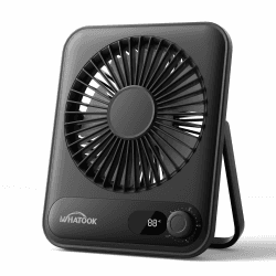 WHATOOK USB Ventilator Leiser: Stufenlos 1-100 Regler, 2000mAh Akku Tischventilator mit LED-Anzeige, Tragbarer Mini Ventilator für Tisch Schreibtisch Büro Zuhause Schlafzimmer(Schwarz) 2000mAh Schwarz Angebot bei HelloDeals