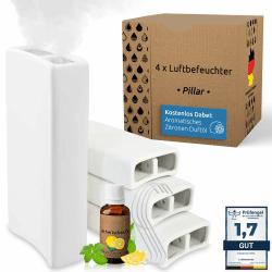 Luftbefeuchter Heizung Keramik I Haken & Duftöl [4er Spar-Set, 400ml] I Wasserverdunster für Heizkörper mit Duft I Verdunster & Befeuchter Wasser Behälter Angebot bei HelloDeals