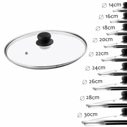 KADAX Glasdeckel, Topfdeckel aus Glas, ⌀14-30cm, hitzebeständiger Deckel für Topf, Pfanne, Pfannendeckel mit Griff aus Kunststoff, Universaldeckel in verschiedenen Größen (28cm) 28 cm Angebot bei HelloDeals