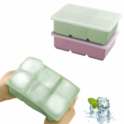 JOPHEK Eiswürfelform, 2 Stück 12 Fach Silikon Eiswürfelschale mit Deckel, Große Quadratische Eiswürfel 4.8cm für Cocktails Whisky Wein Obst Fruchtpürees Eiscreme Eistee Rosa+grün Angebot bei HelloDeals
