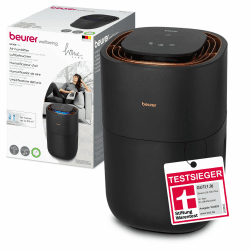 Beurer LB 300 Plus Luftbefeuchter mit energieeffizienter Kaltverdunstungstechnologie, farbiger Luftfeuchtigkeitsindikator, Filtertrocknungsfunktion, Räume bis ca. 45m², Testsieger Stiftung Warentest Für Räume bis ca. 45m² Angebot bei HelloDeals
