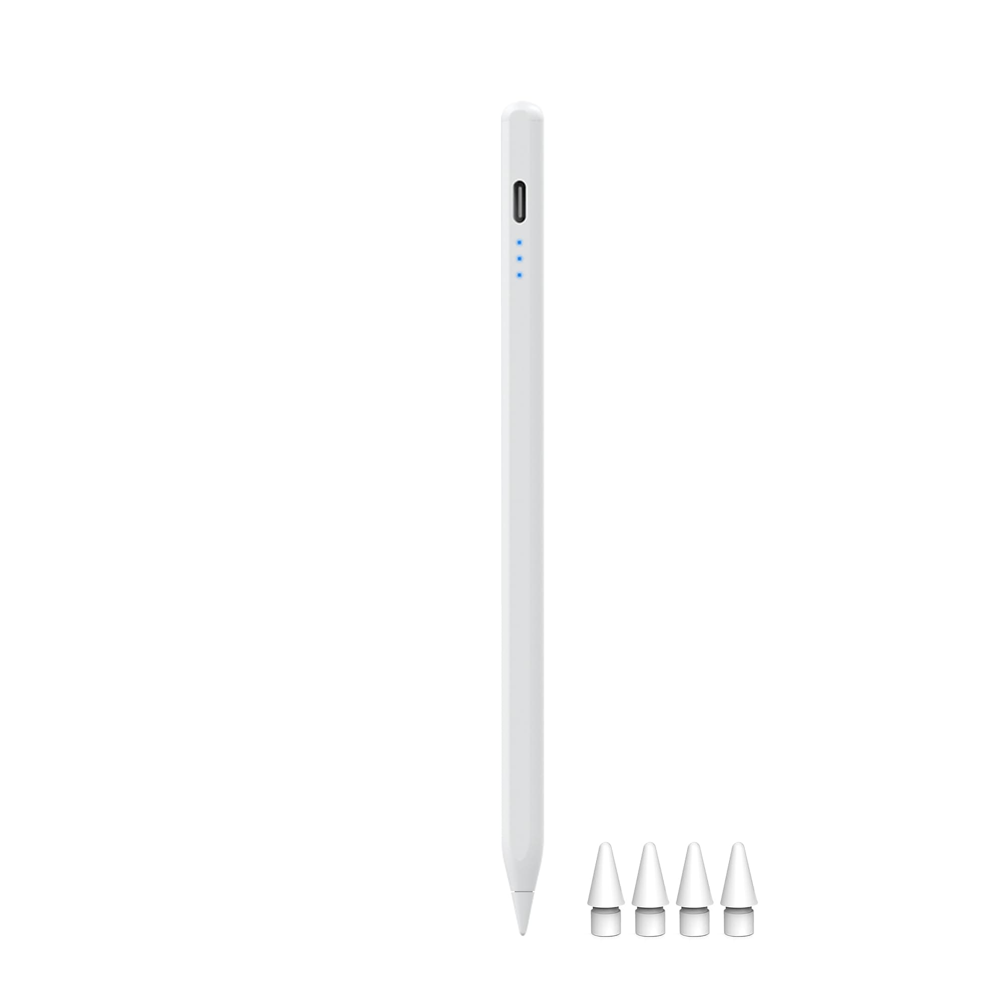 PHOSURA Stift für Apple iPad (2018-2025) – USB-C 2X Schnellladung, Neigungssensitivität & Palm Rejection, Pencil für iPad 11/10/9/8/7/6, Pro M4 13"/12,9″/11″, Air M3/M2/5/4/3, Mini 7/6/5 Weiß