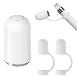 Lamkrtlp Pencil Kappe (1 Stück Weiß Kappe + 2 Stück Kappenhalter), iPencil Magnetische Ersatzkappe und Halter Angebot bei HelloDeals