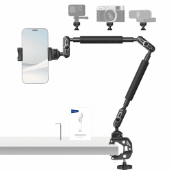 NEEWER 22" Magic Arm mit Klemme, Überkopf Tischkamera Telefonhalterung mit Doppel Kugelkopf Gelenkarm, 1/4" 3/8" Gewinde, Telefonhalter kompatibel mit iPhone DSLR Action Kamera Videoleuchte, UA057 Angebot bei HelloDeals
