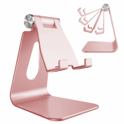 Lucrave Handy Ständer, Verstellbare Aluminium Handyhalterung Schreibtisch Zuhause Büro für iPhone 17 16 15 14 13 Pro Max Plus Mini XR XS X SE, Samsung Galaxy S24 S23 S22 Ultra, Smartphone, Roségold Rose Gold Angebot bei HelloDeals