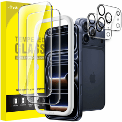 JETech Schutzfolie für iPhone 17 Pro 6,3 Zoll mit Kameraschutz, Einfaches Installationswerkzeug, 9H Härte Gehärtete Glas Displayschutz, HD Klar, 2 Stück Jeweils Angebot bei HelloDeals