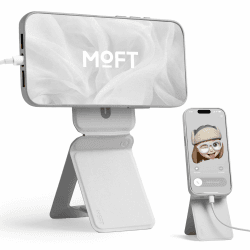 MOFT Handy Stativ Ständer, Magnetische Handy Ständer Stativ für Smartphone, MOVAS Veganes Leder Mini Stativ für iPhone 17/16/15/14/13/12 Serie mit Winkeleinstellung & Starken Magneten (Nebliges Grau) Nebliges Grau Ohne Kartensteckplatz Angebot bei HelloDeals
